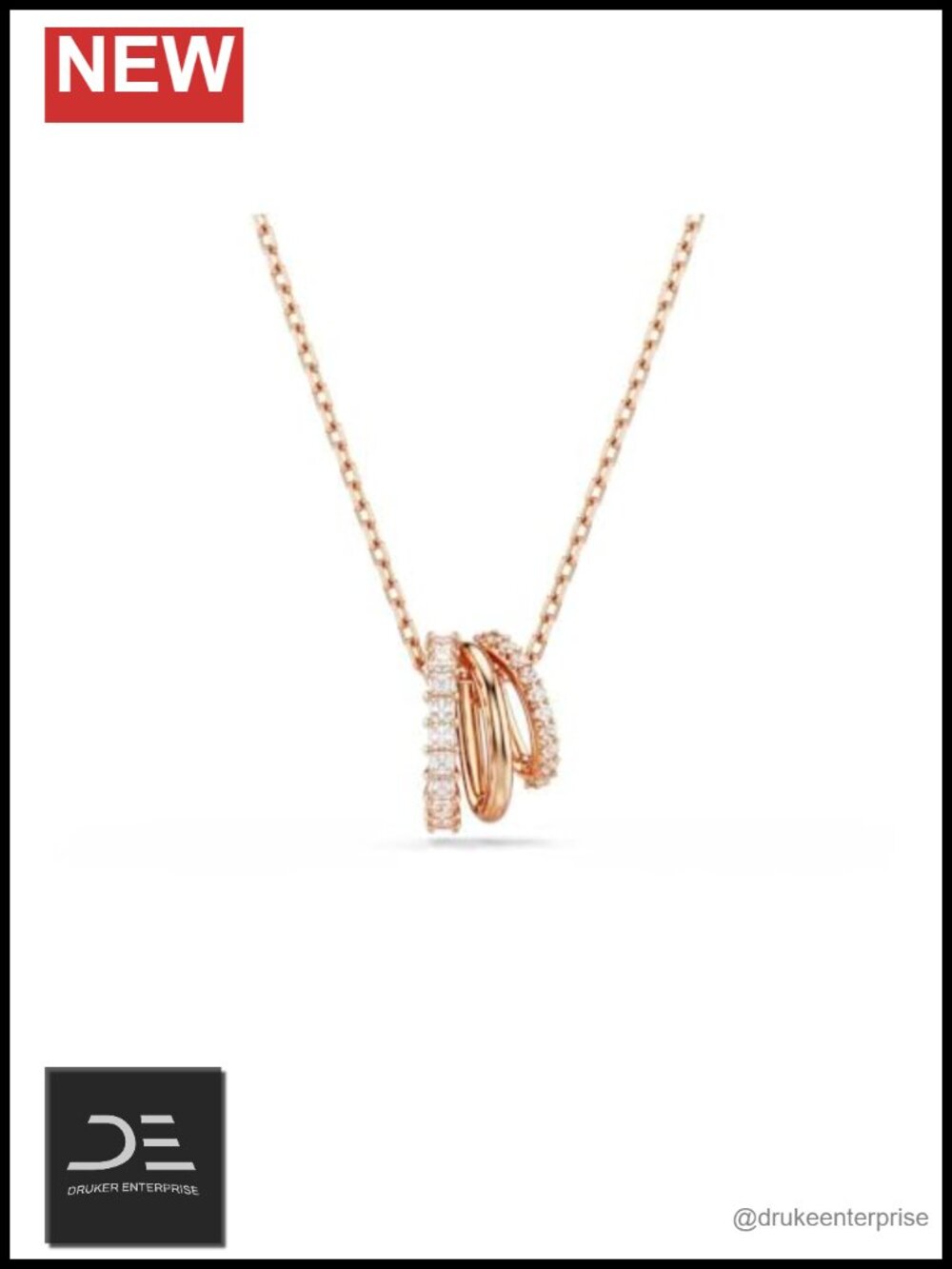 Swarovski Hyperbola Pendant with Mixed Cuts - Rose Gold Tone, Clear